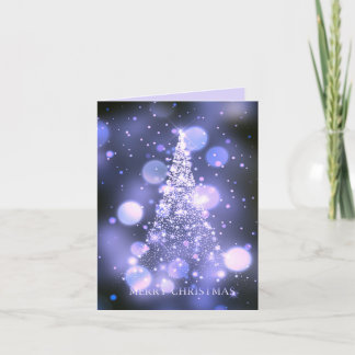 Cartão De Festividades Árvore de Natal Alegre com Bokeh Brilhante