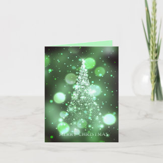 Cartão De Festividades Árvore de Natal Alegre com Bokeh Brilhante