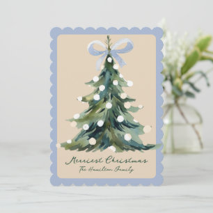 Cartão De Festividades Árvore de Natal Arco Rococó Ornamentado Aqua Coque