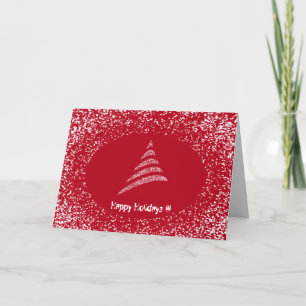 Cartão De Festividades Árvore de Natal Artístico Monocromática