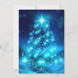 Cartão De Festividades Árvore de Natal Azul Elétrico Moderna
