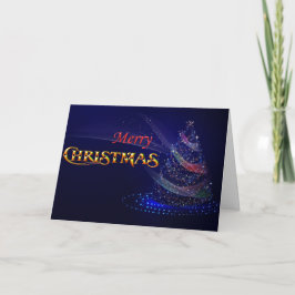 Cartão De Festividades Árvore de Natal Azul Feliz Natal