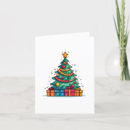 Cartão De Festividades Árvore de Natal bonita com presentes