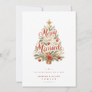 Cartão De Festividades Árvore de Natal Botânica Exquisita Script TLW26