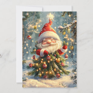 Cartão De Festividades Árvore de Natal & Brilho de Floco de Neve