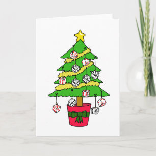 Cartão De Festividades Árvore de Natal Bunco Dice