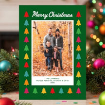 Árvore de Natal Colorida Borda de Foto de Férias d