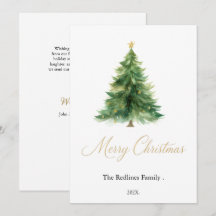 Árvore de Natal com Aquarela Moderna Festa de Fim
