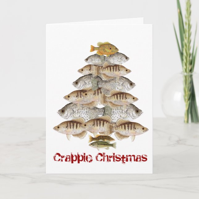 Cartão De Festividades Árvore de Natal Crappie (Frente)