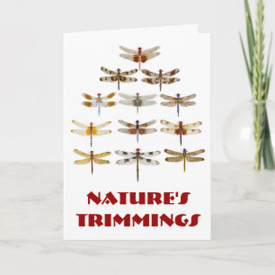 Cartão De Festividades Árvore de Natal da Dragonfly - Trimmings da Nature