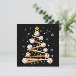 Cartão De Festividades Árvore de Natal de Beisebol Luz do Amor Esportivo 