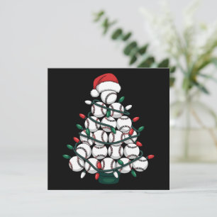 Cartão De Festividades Árvore de Natal de Beisebol Papai Noel Esportes