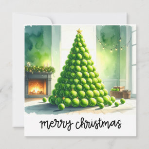 Cartão De Festividades Árvore de Natal de bola de tênis Natal