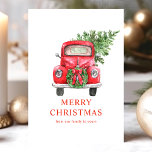 Cartão De Festividades Árvore de Natal de Caminhão Vermelho Vintage<br><div class="desc">Vintage Vintage Red Truck Árvore de Natal Feliz Cartão de Natal. Este design rústico apresenta um caminhão vermelho vintage com uma árvore de Natal. Personalize este design personalizado com o seu próprio texto.</div>
