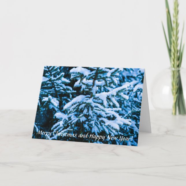 Cartão De Festividades Árvore de Natal de Inverno (Frente)