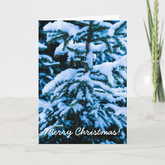 Cartão De Festividades Árvore de Natal de Inverno (Frente)