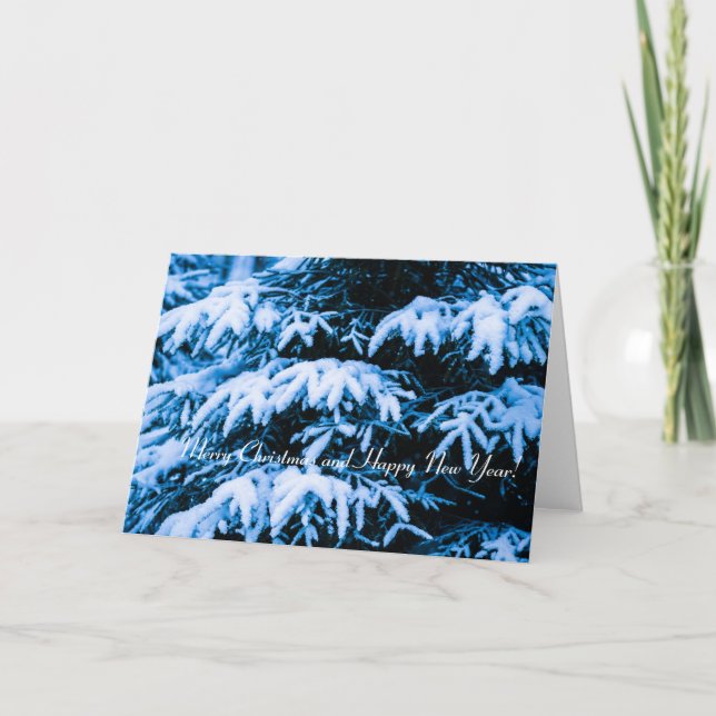 Cartão De Festividades Árvore de Natal de Inverno (Frente)