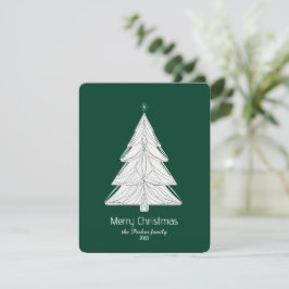 Cartão De Festividades Árvore de Natal de Linhagem Minimalista com Geomet