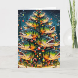 Cartão De Festividades Árvore de Natal de Peixe