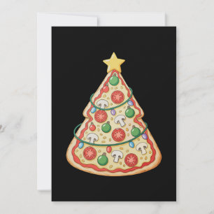 Cartão De Festividades Árvore de Natal de Pizza Luzes de Natal Crustmas F