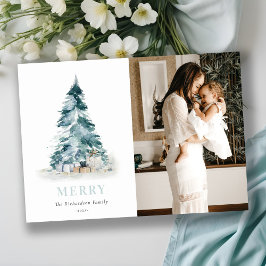 Cartão De Festividades Árvore de Natal de presente de foto de pinheiro aq