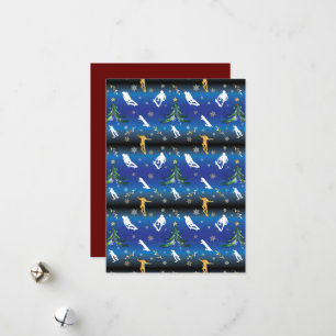 Cartão De Festividades Árvore de Natal de Skate Skateboardista