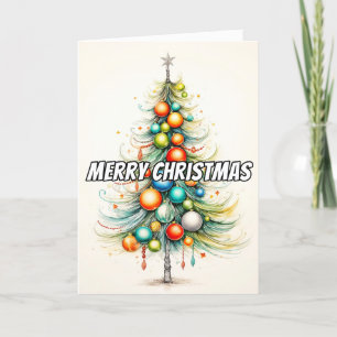 Cartão De Festividades Árvore de Natal decorativa abstrato