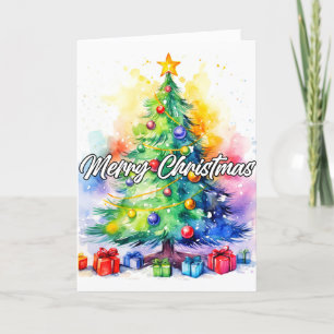 Cartão De Festividades Árvore de Natal Decorativa Artística