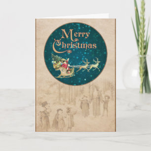 Cartão De Festividades Árvore de Natal decorativa de Natal feliz no Natal