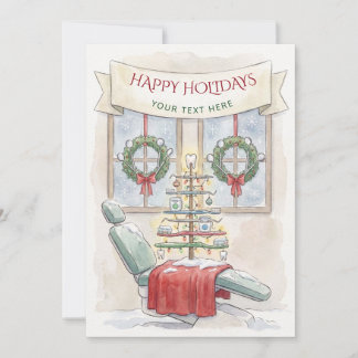 Cartão De Festividades Árvore de Natal Dentária Dentista Natal