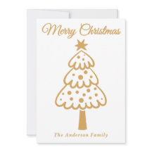 Árvore de Natal Desenhada com Mão Dourada