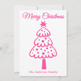 Cartão De Festividades Árvore de Natal Desenhada Com Mão Quente Quente