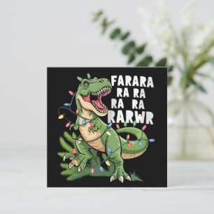 Cartão De Festividades Árvore de Natal Dinossauro Rex Presentes de Natal