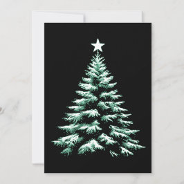 Cartão De Festividades Árvore de Natal Distorcida Grunge Verde e Preto
