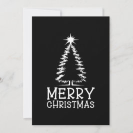 Cartão De Festividades Árvore de Natal Distressed Grunge Chic Preto
