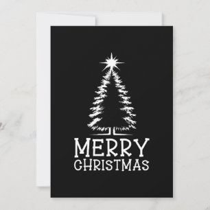 Cartão De Festividades Árvore de Natal Distressed Grunge Chic Preto