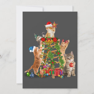 Cartão De Festividades Árvore de Natal do Gato Natal Feio Gata Mãe Gato P