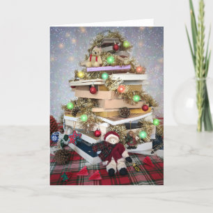 Cartão De Festividades Árvore de Natal do livro