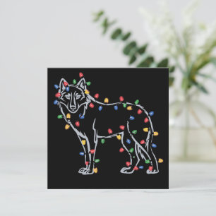 Cartão De Festividades Árvore de Natal do Lobo Natal Pet Animal Amante de