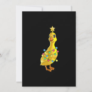 Cartão De Festividades Árvore de Natal do Pato Luzes Decoração Estrela Pr