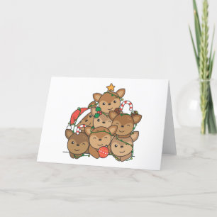 Cartão De Festividades Árvore de Natal dos Veados, Animal Engraçado Natal