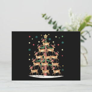Cartão De Festividades Árvore de Natal dos Veados, Natal Engraçado, Rena
