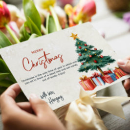 Cartão De Festividades Árvore de Natal e Apresentações Feliz Natal Person