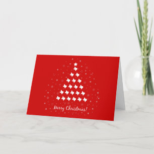 Cartão De Festividades Árvore de Natal Elegante do Texas em Vermelho