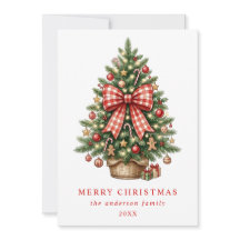 Árvore de Natal em Aquarela Elegante com Laço de G