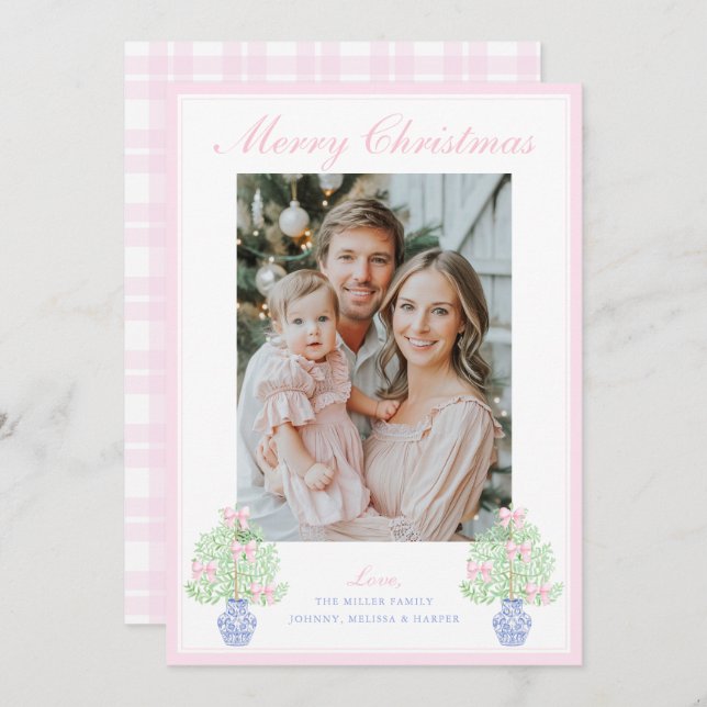 Cartão De Festividades Árvore de Natal em Jarro de Gengibre Grandmillenni (Frente/Verso)