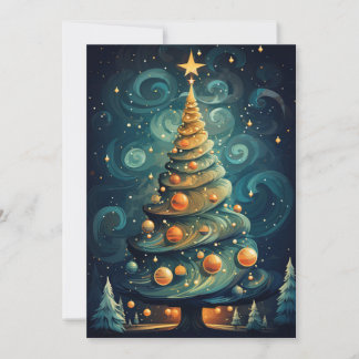 Cartão De Festividades Árvore de Natal estilizada
