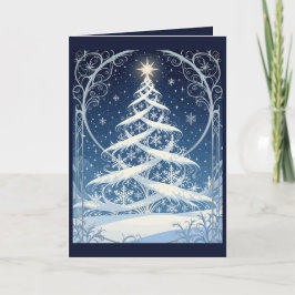 Cartão De Festividades Árvore de Natal Exquisita e Ornamentada