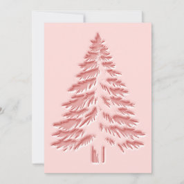 Cartão De Festividades Árvore de Natal Falsa Relevada Distinta Rosa Chic