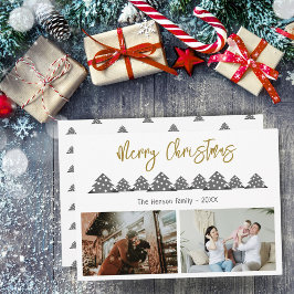 Cartão De Festividades Árvore de Natal Família Script 2 Foto 